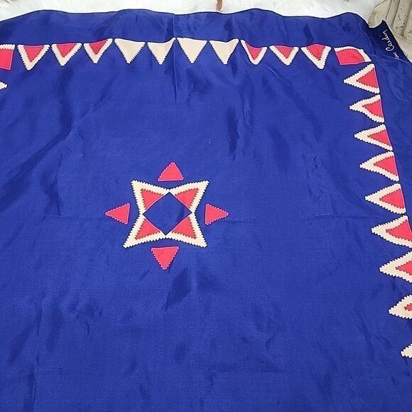 Silk Pierre Cardin Scarf Vintage Hand Rolled Nautical Patriotic - Picture 6 of 7